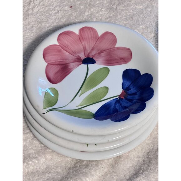 Primula Salad Plate Dessert A Mano Ceramic Daisy Replacement Four Made in Italy - Picture 6 of 9